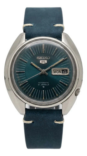Seiko 6119 - Azul Petróleo Automático Vintage Azul-marinho Prateado Azul-petróleo