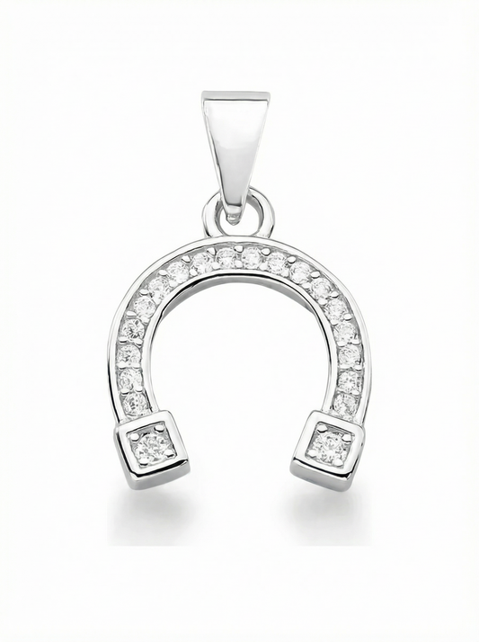 Pingente Horseshoe Cravejado de Zircônias